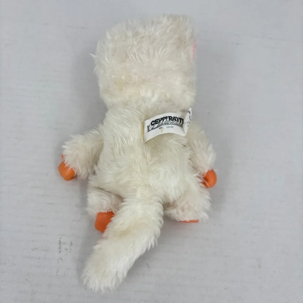 Ceppiratti Kitten Cat Plush Thumb Sucking Plastic Face White Vintage Italy Rare